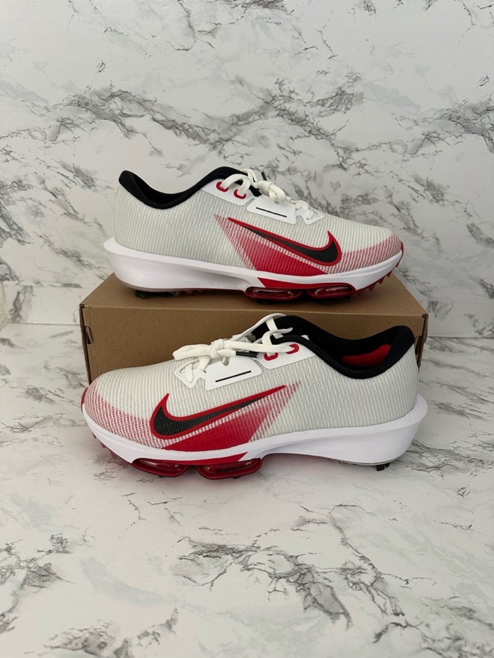 Nike Air Zoom Infinity Tour 2 Golf Shoes White University Red FD0217 Men Size 10